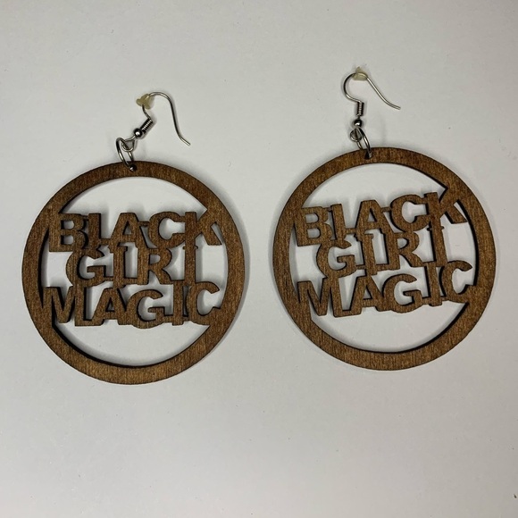K) Set of 3 Black Girl Earring - Picture 3 of 9